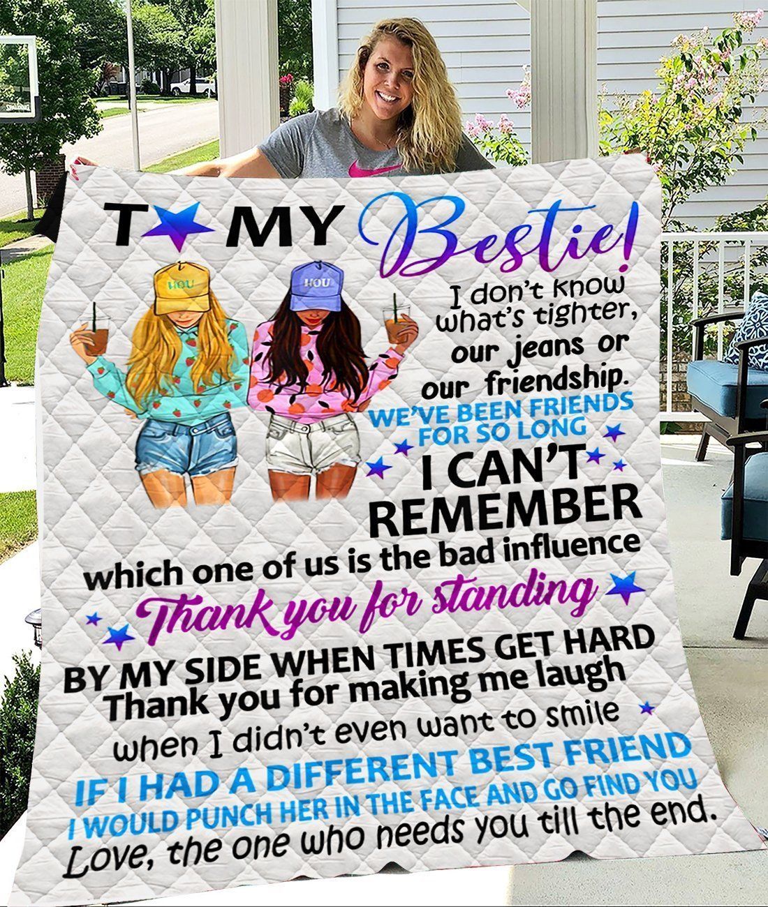 Thank You For Making Me Laugh Gift For Bestie Fleece Blanket