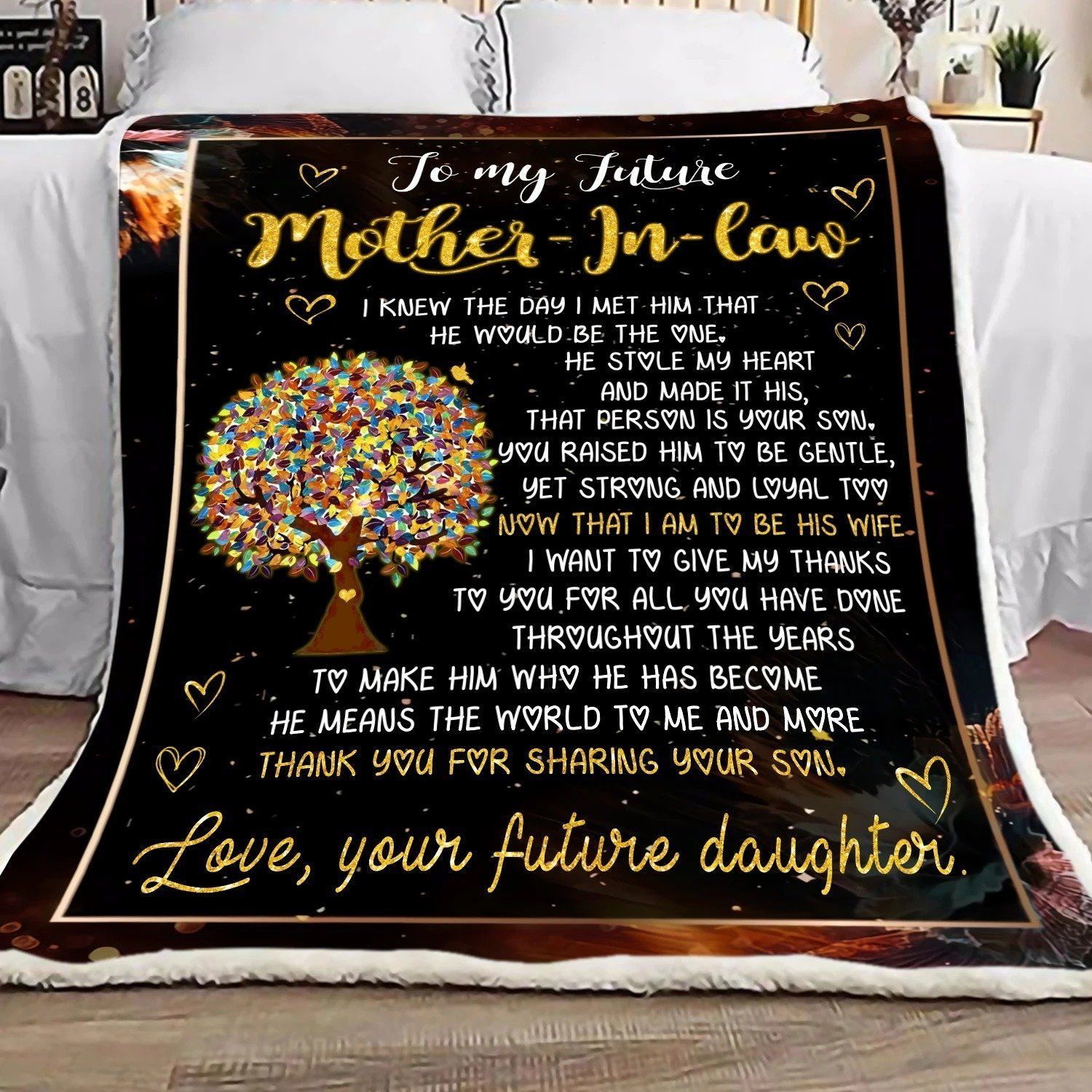 Thank You For Sharing Your Son Fleece Blanket Giving Mother-in-law