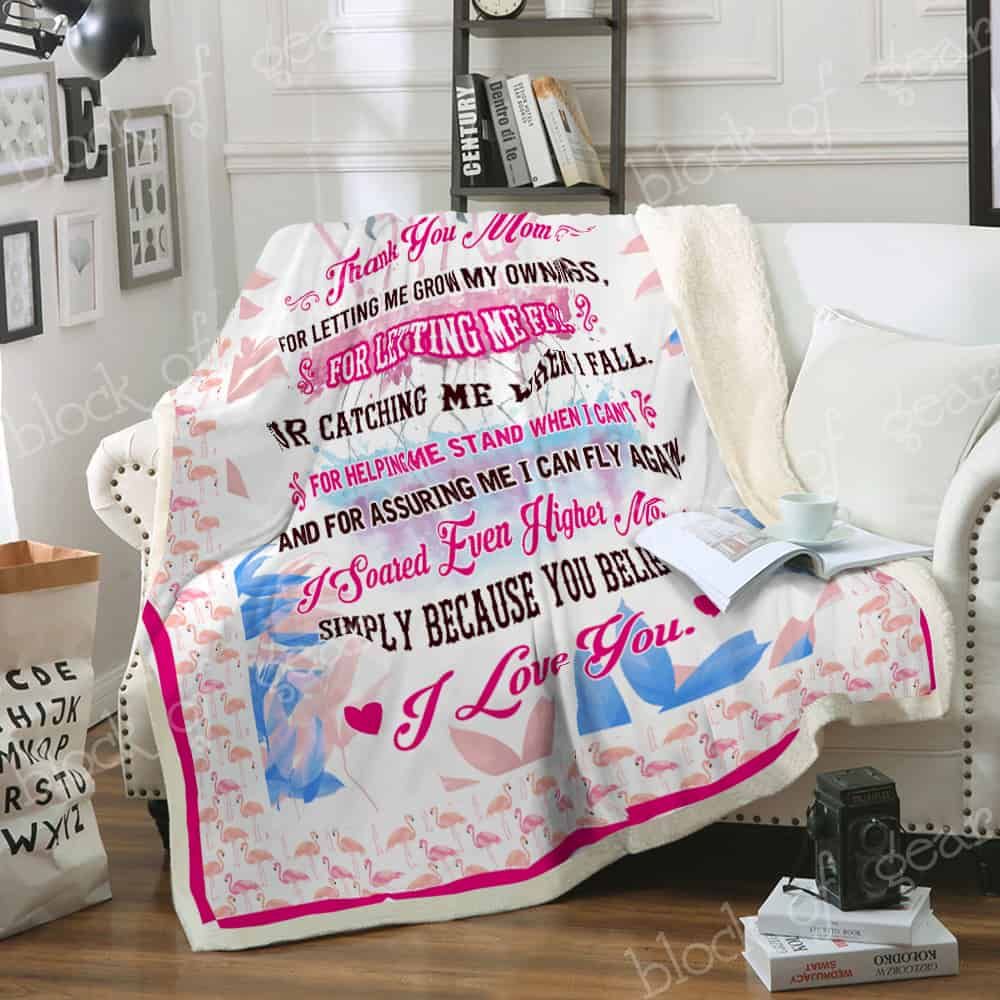 Thank You Mom Sherpa Fleece Blanket
