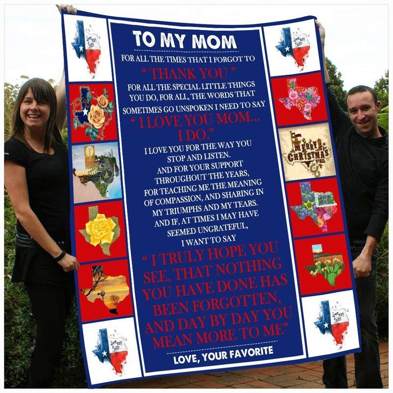 Thank You Mom Texas Sherpa Fleece Blanket