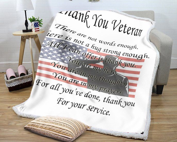Thank You Veteran Sherpa Fleece Blanket