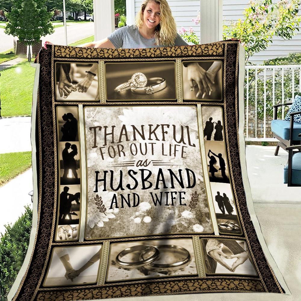 Thankful For Our Life As Husband And Wife Valentine Sherpa Fleece Blanket