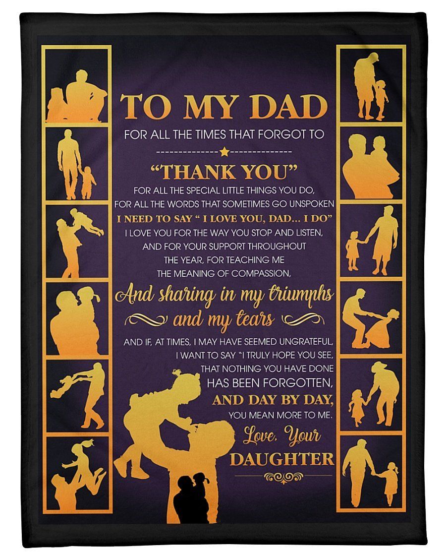 Thanks For All Special Little Things U Do Fleece Blanket To Dad Fleece Blanket