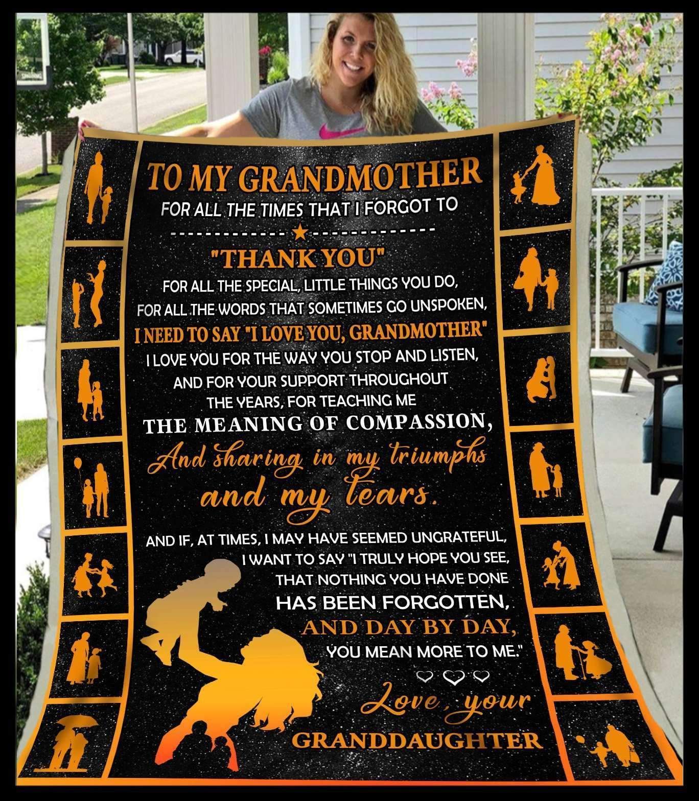 Thanks For All The Special Little Things You Do Giving Grandmother
 Blanket