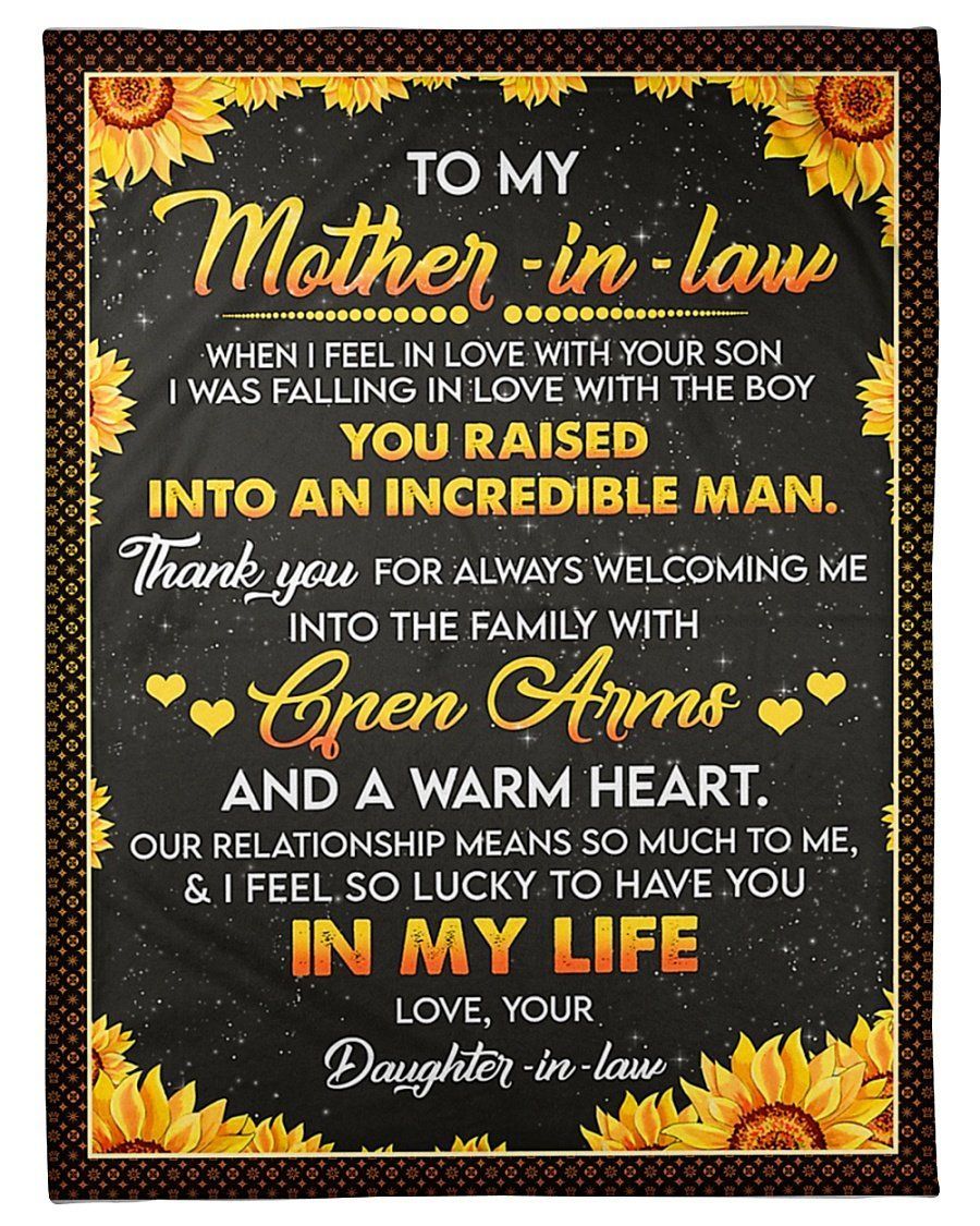 Thanks For Always Welcoming Me To Mother In Law Fleece Blanket Fleece Blanket