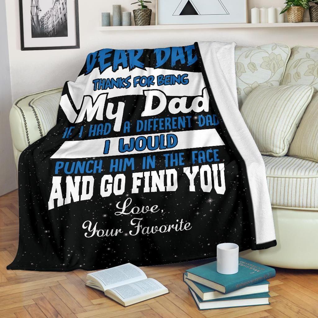 Thanks For Being My Dad Sherpa Fleece Blanket