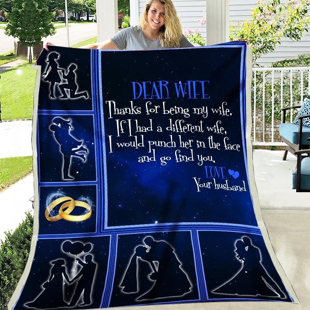 Thanks For Being My Wife Husband Sherpa Fleece Blanket