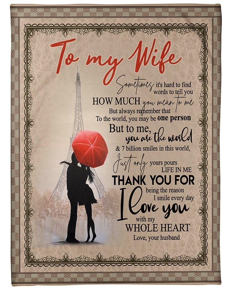 Thanks For Being The Reason I Smile To My Wife Fleece Blanket