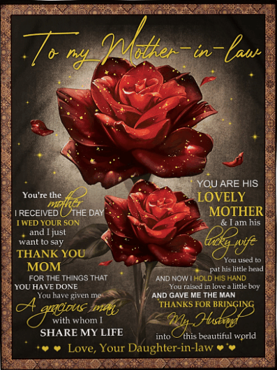 Thanks For Bringing My Husband Fleece Blanket Gift For Mother-in-law