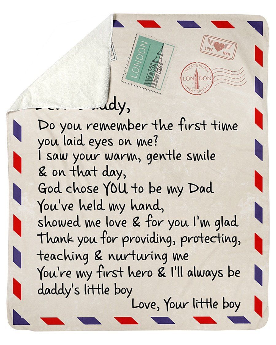 Thanks For Providing Protecting To Daddy Air Mail Envelop Fleece Blanket Sherpa Blanket