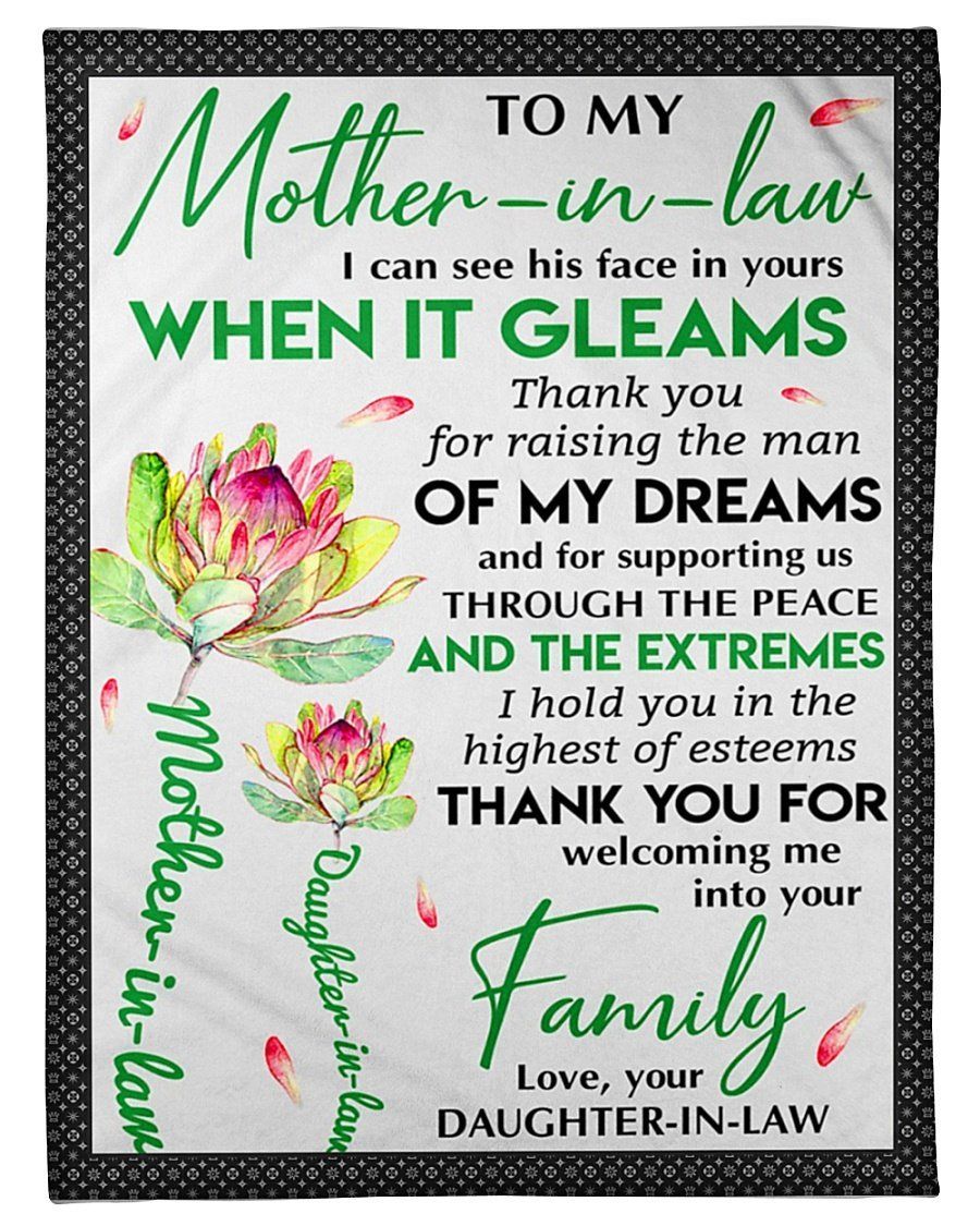 Thanks For Welcoming Me Into Your Heart To Mother In Law Fleece Blanket Fleece Blanket