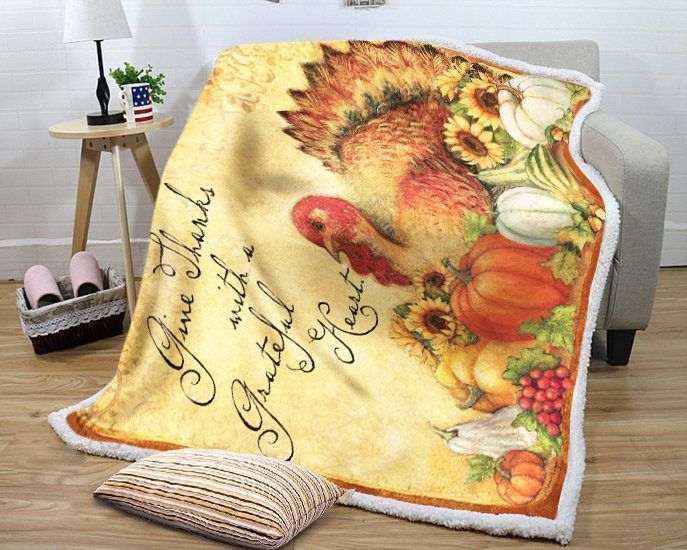 Thanksgiving 11 Sherpa Fleece Blanket