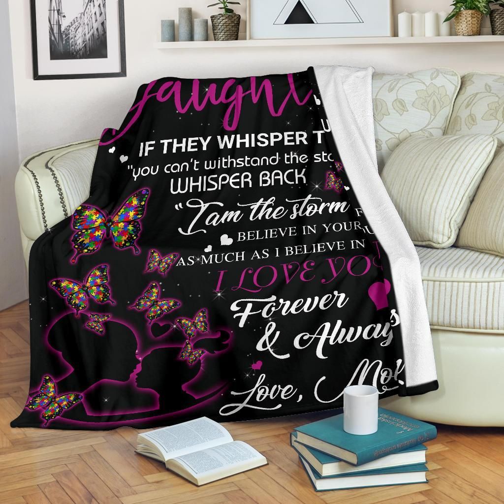 Thanksgiving Mom Autism Sherpa Fleece Blanket