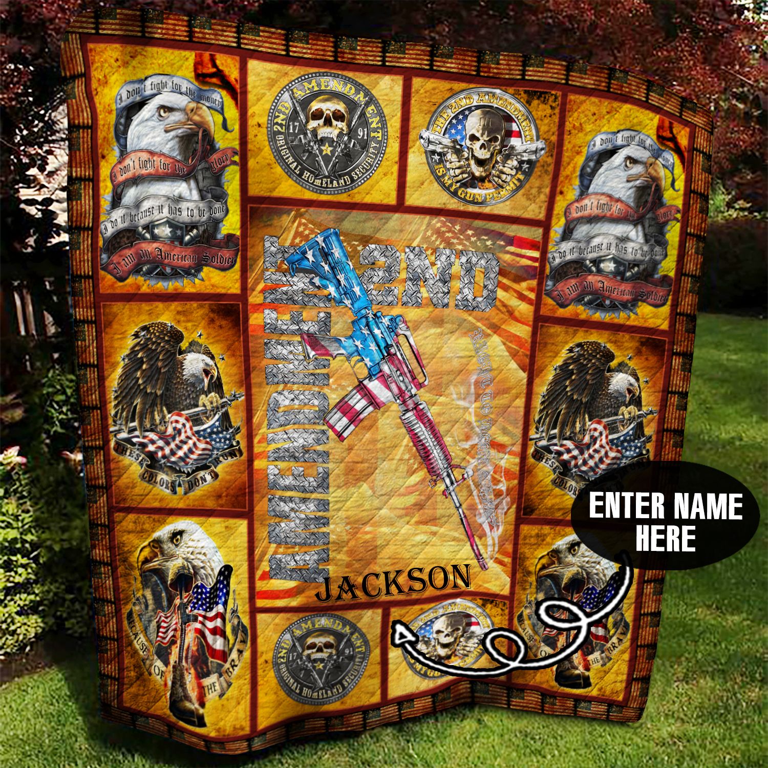 The 2nd Amendment Personalized Quilt Blanket MMM120601MI