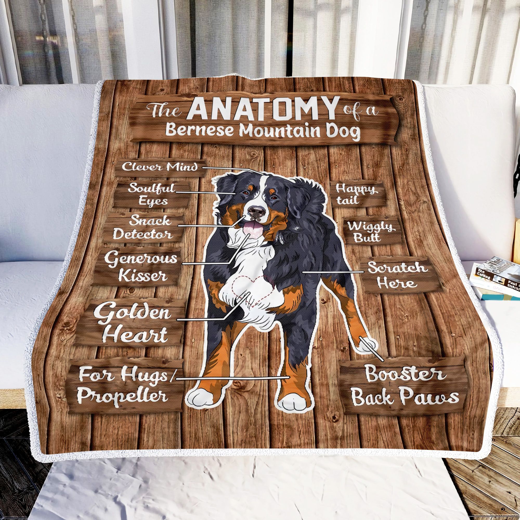 The Anatomy Of A Bernese Mountain Fleece Blanket