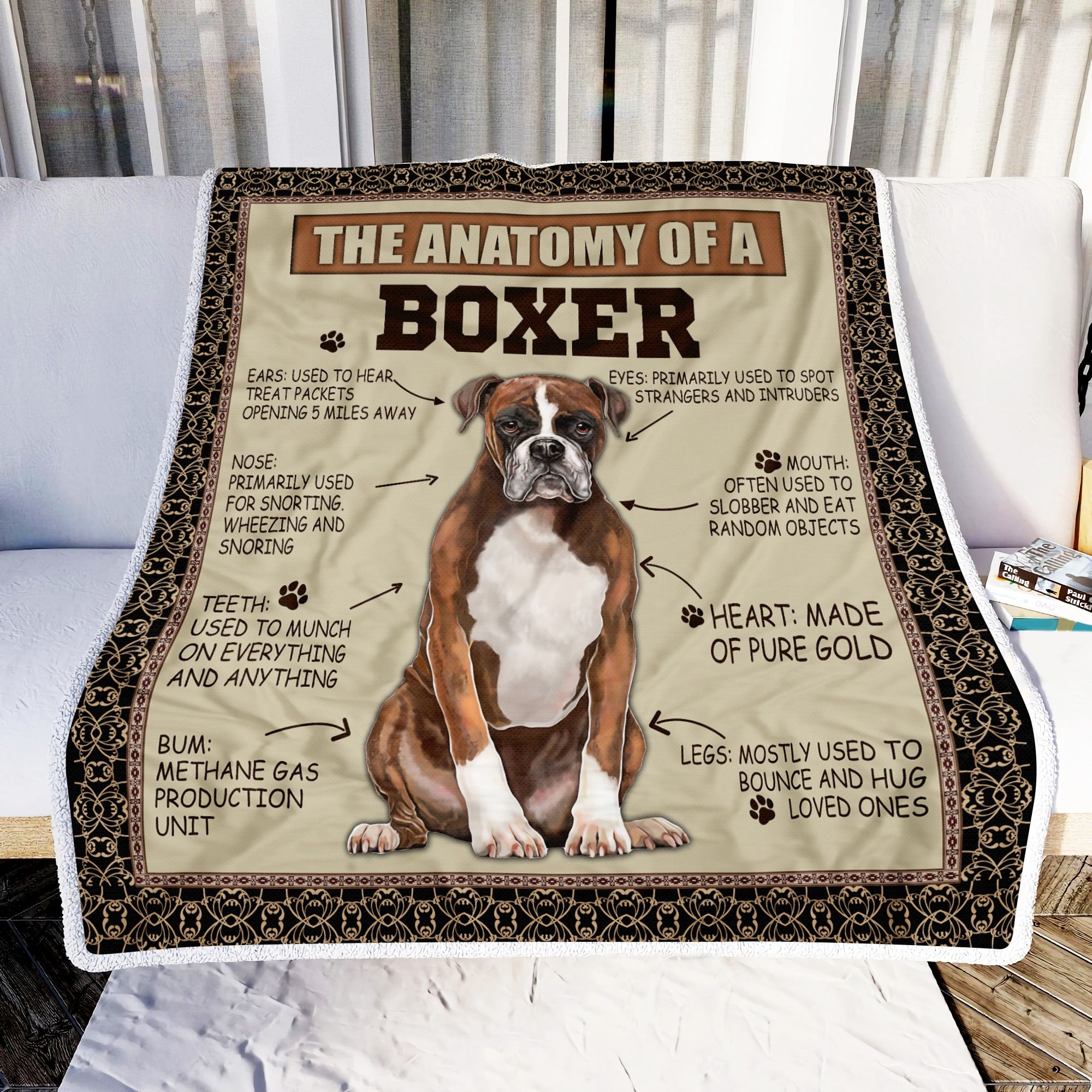The Anatomy Of A Boxer Fleece Blanket