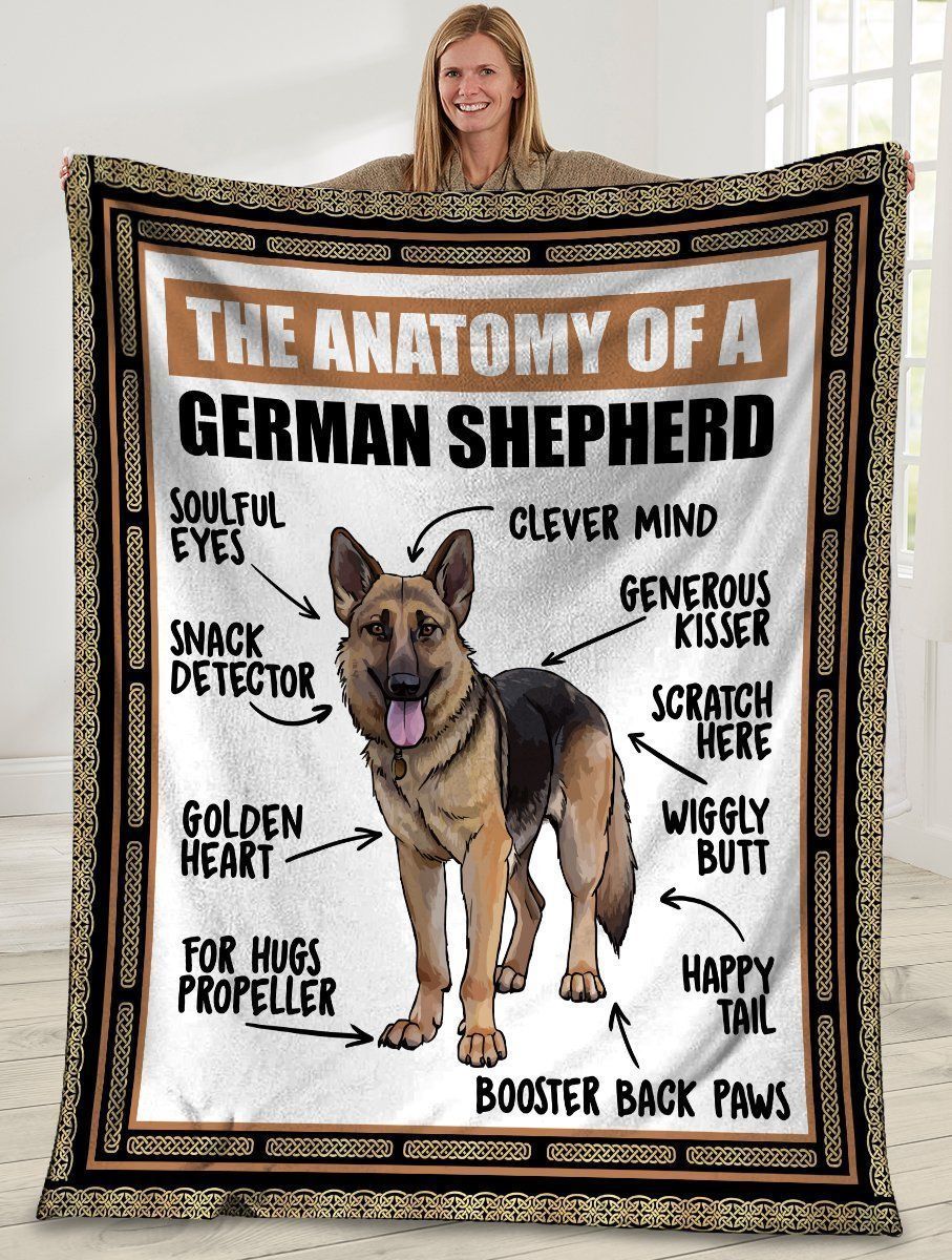 The Anatomy Of A German Shepherd Dog Fleece Blanket