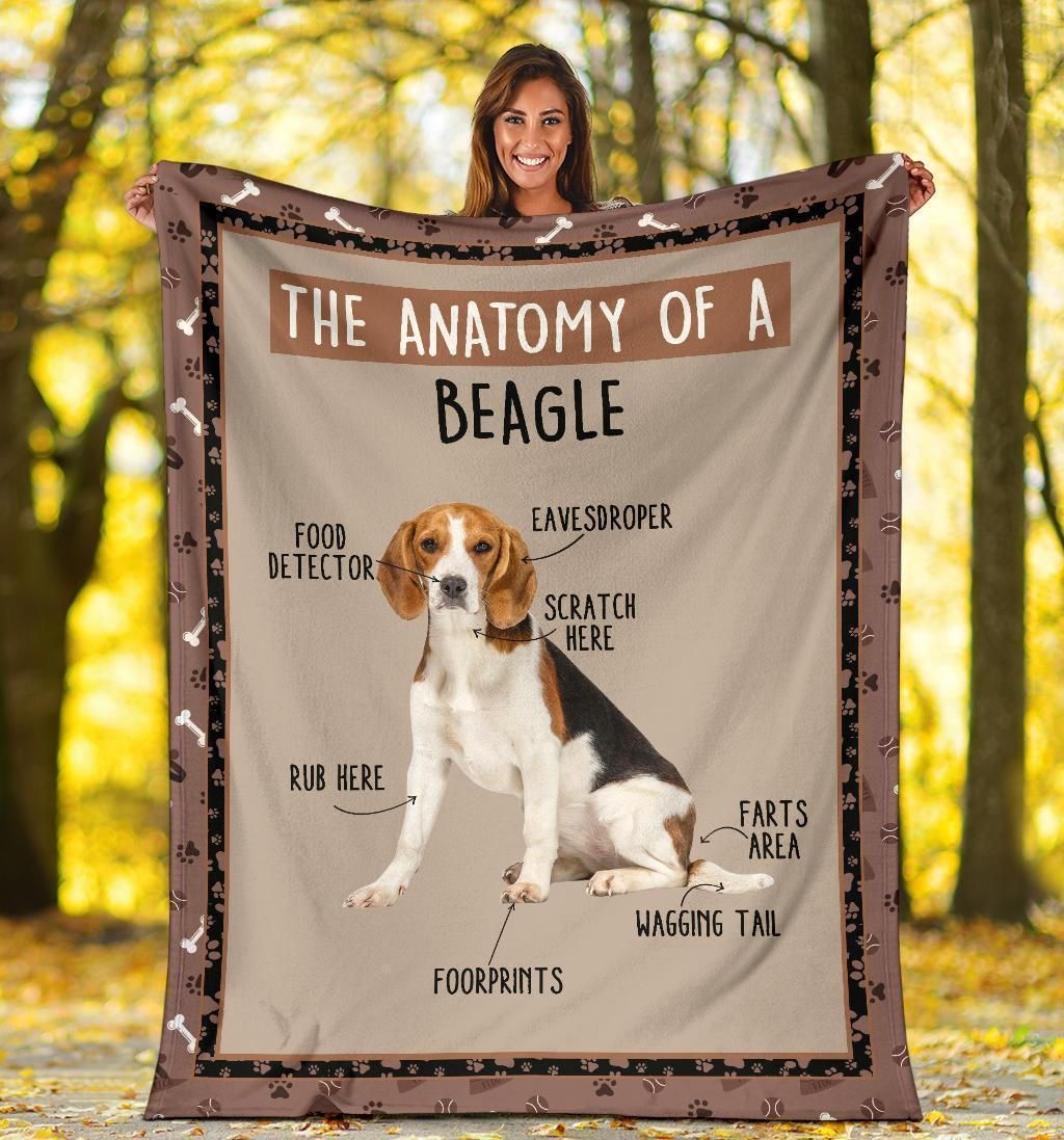 The Anatomy Of Beagle Dog Sherpa Fleece Blanket