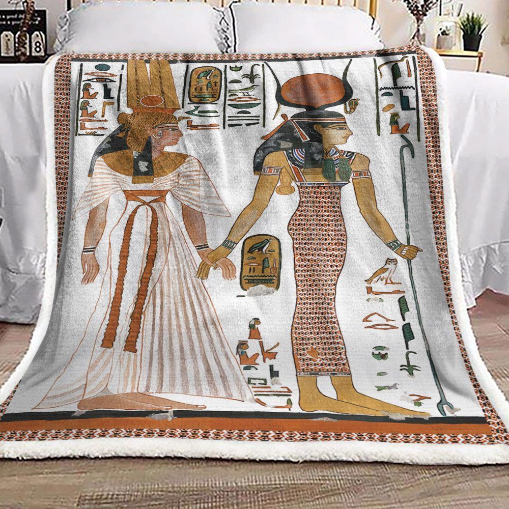 The Ancient Egyptian Goddess Sherpa Fleece Blanket