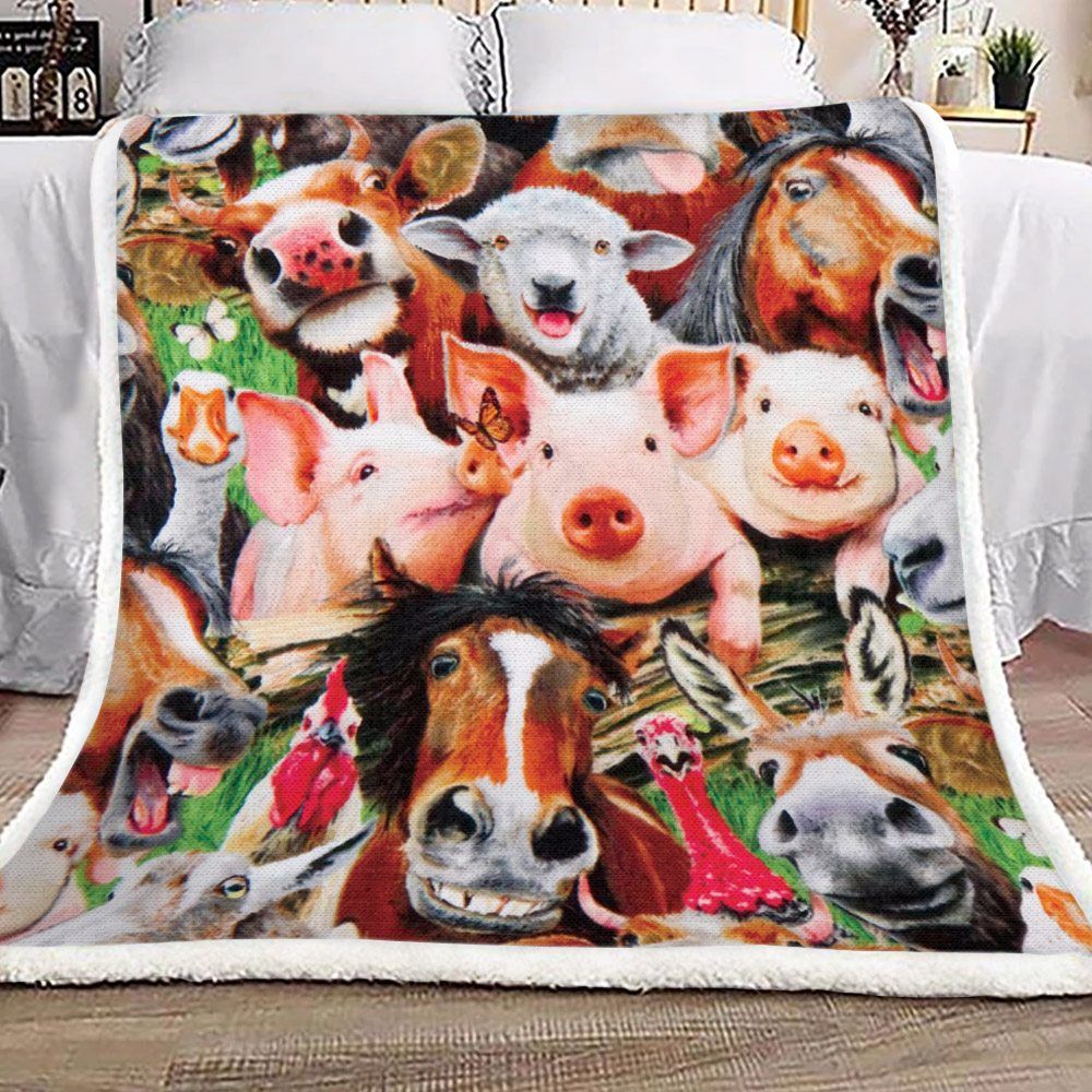 The Animals On The Farm Sherpa Fleece