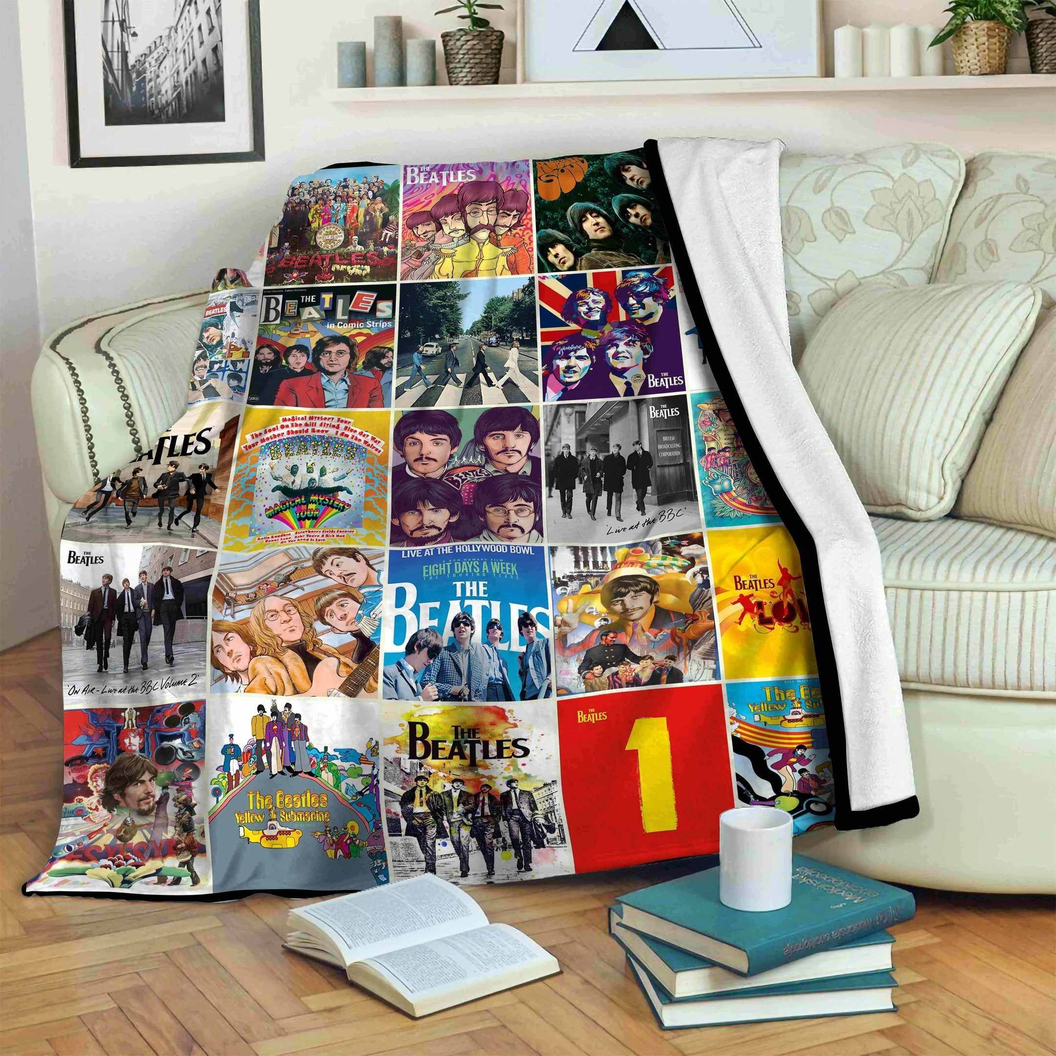 The-Beatles Sherpa Fleece Blanket Sleepy