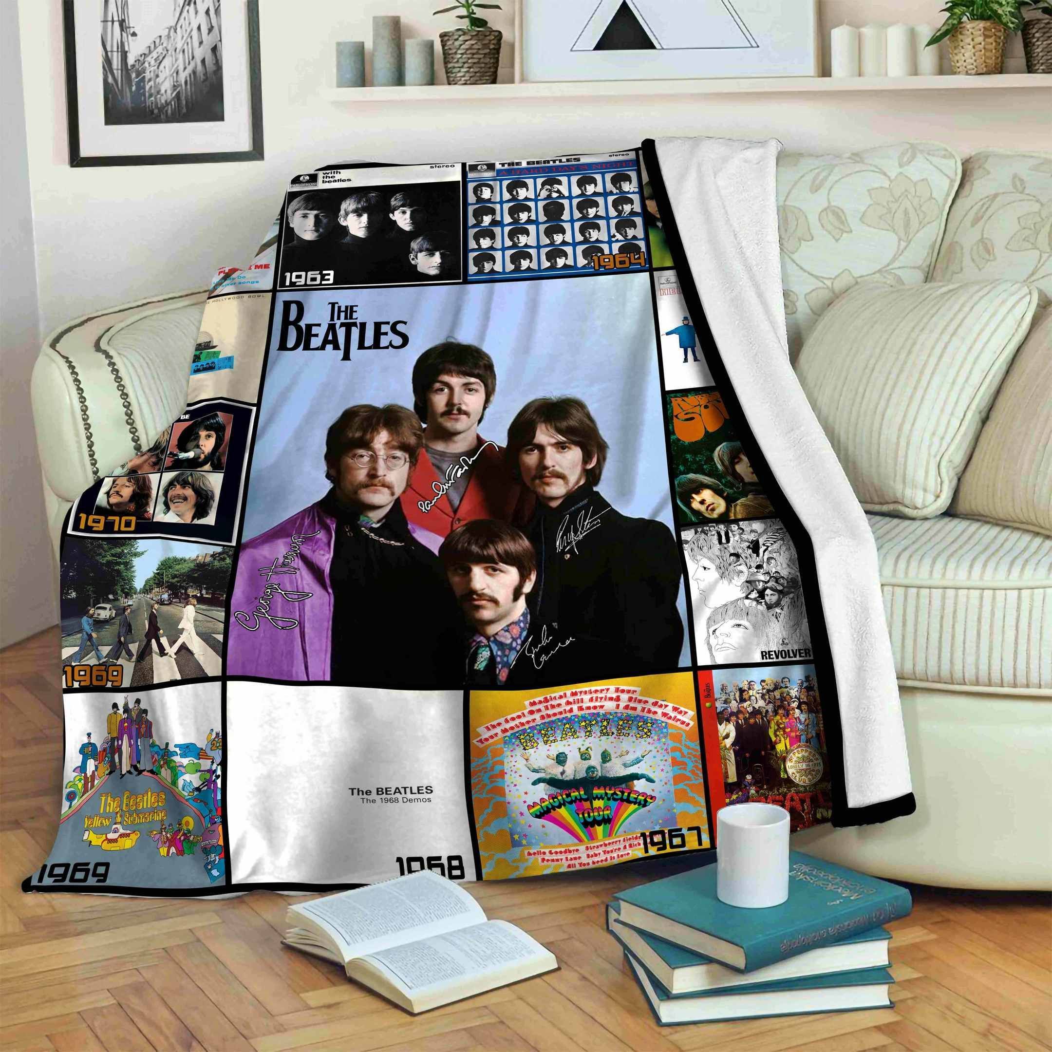 The-Beatles Sherpa Fleece Blanket Sleepy