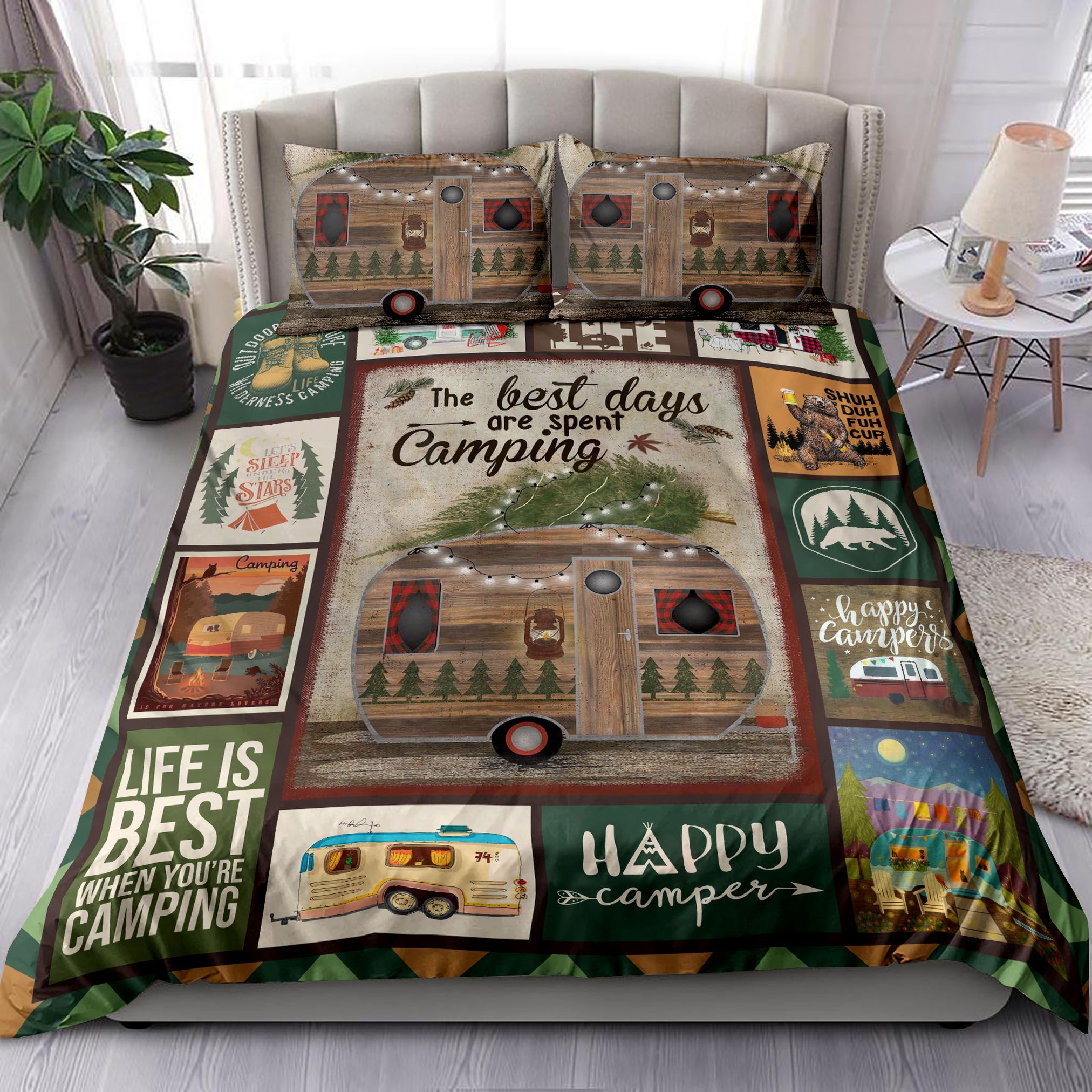 The Best Days Are Spent Camping Bedding Set