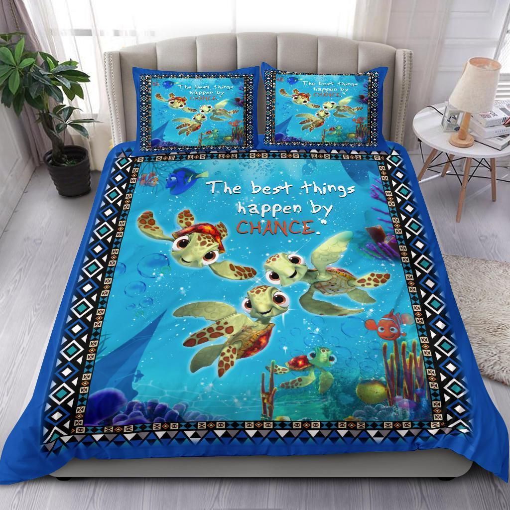 The Best Things Happen By Chance Sea Turtle Bedding Set