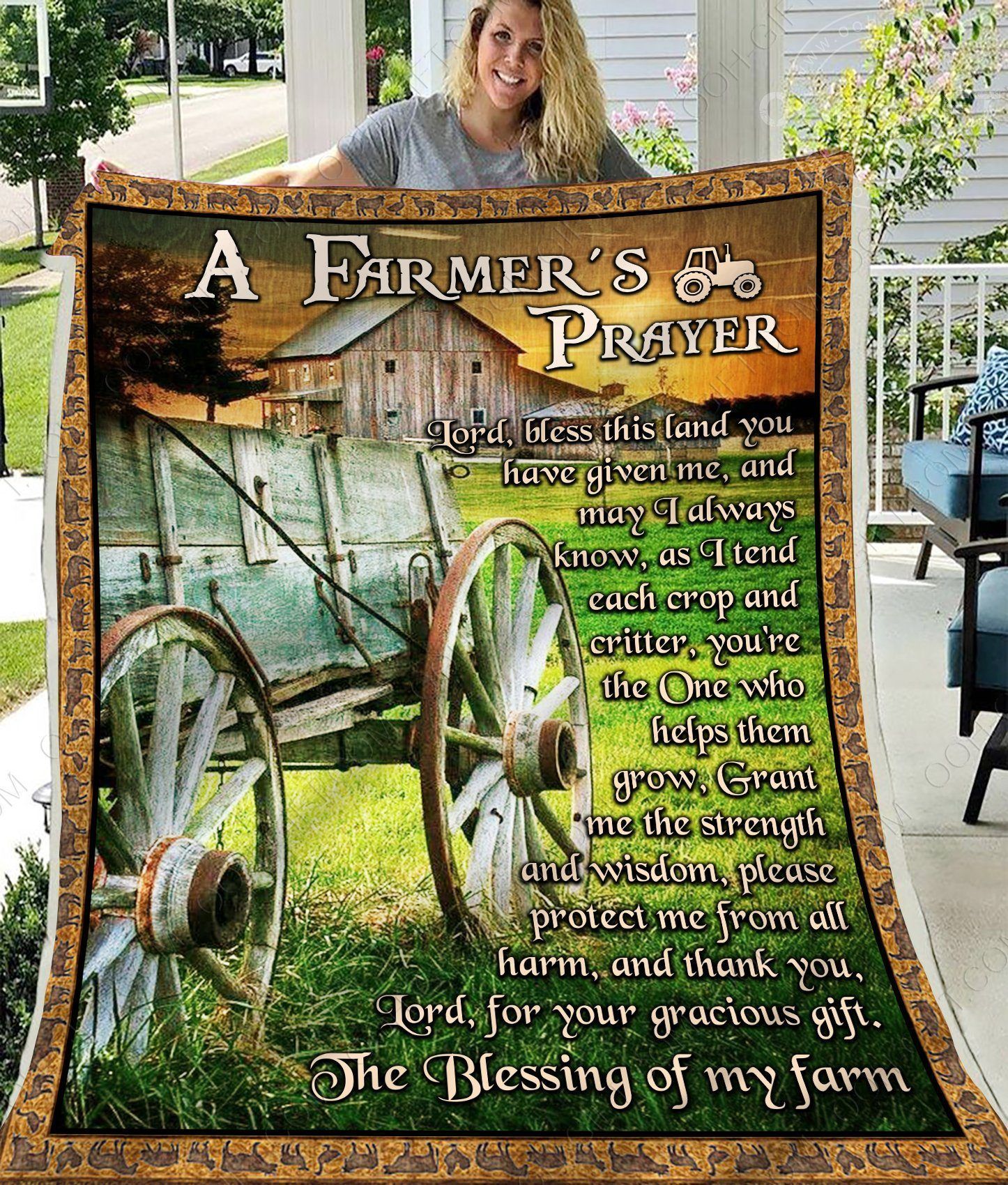 The Blessing Of My Farm Gift For Farmer Fleece Blanket