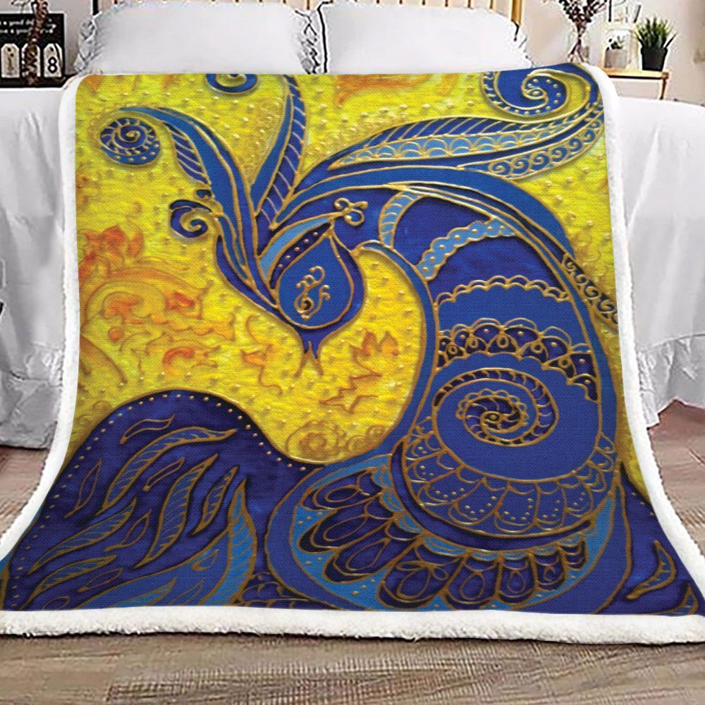 The Blue Bird Of Happiness And Dreams Sherpa Fleece Blanket