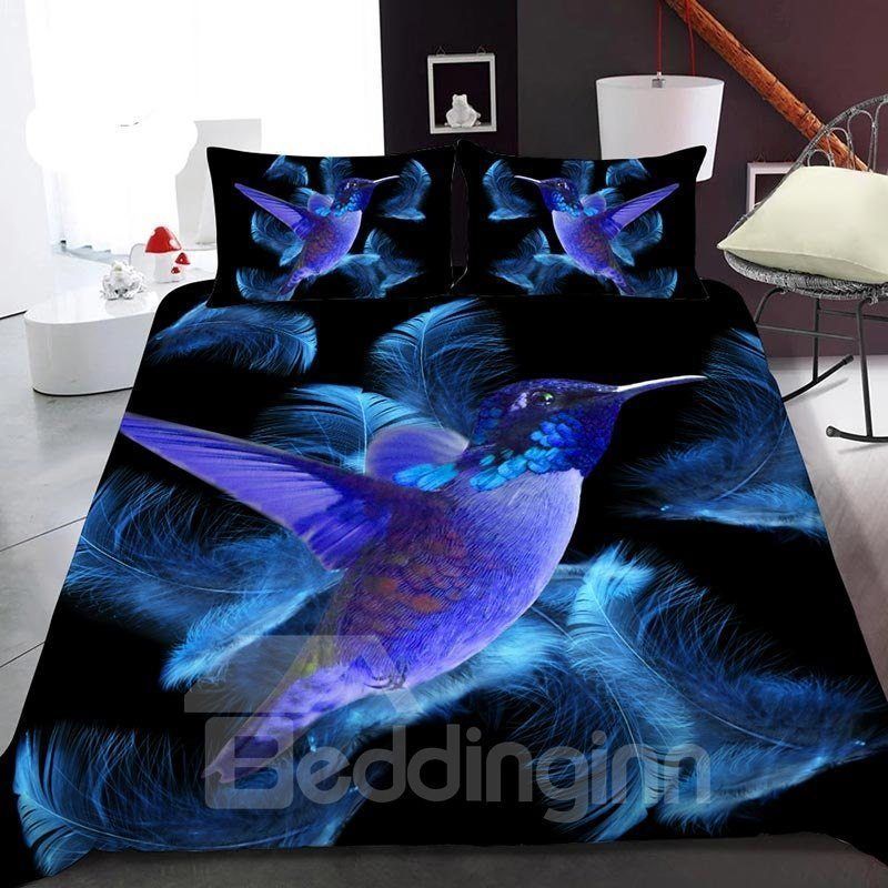 The Blue Hummingbird Bedding Set