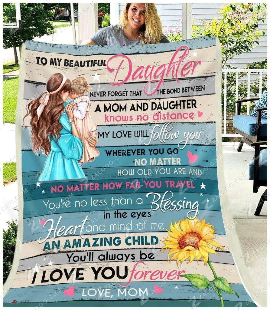 The Bond Between A Mom And Daughter Sherpa Fleece Blanket
