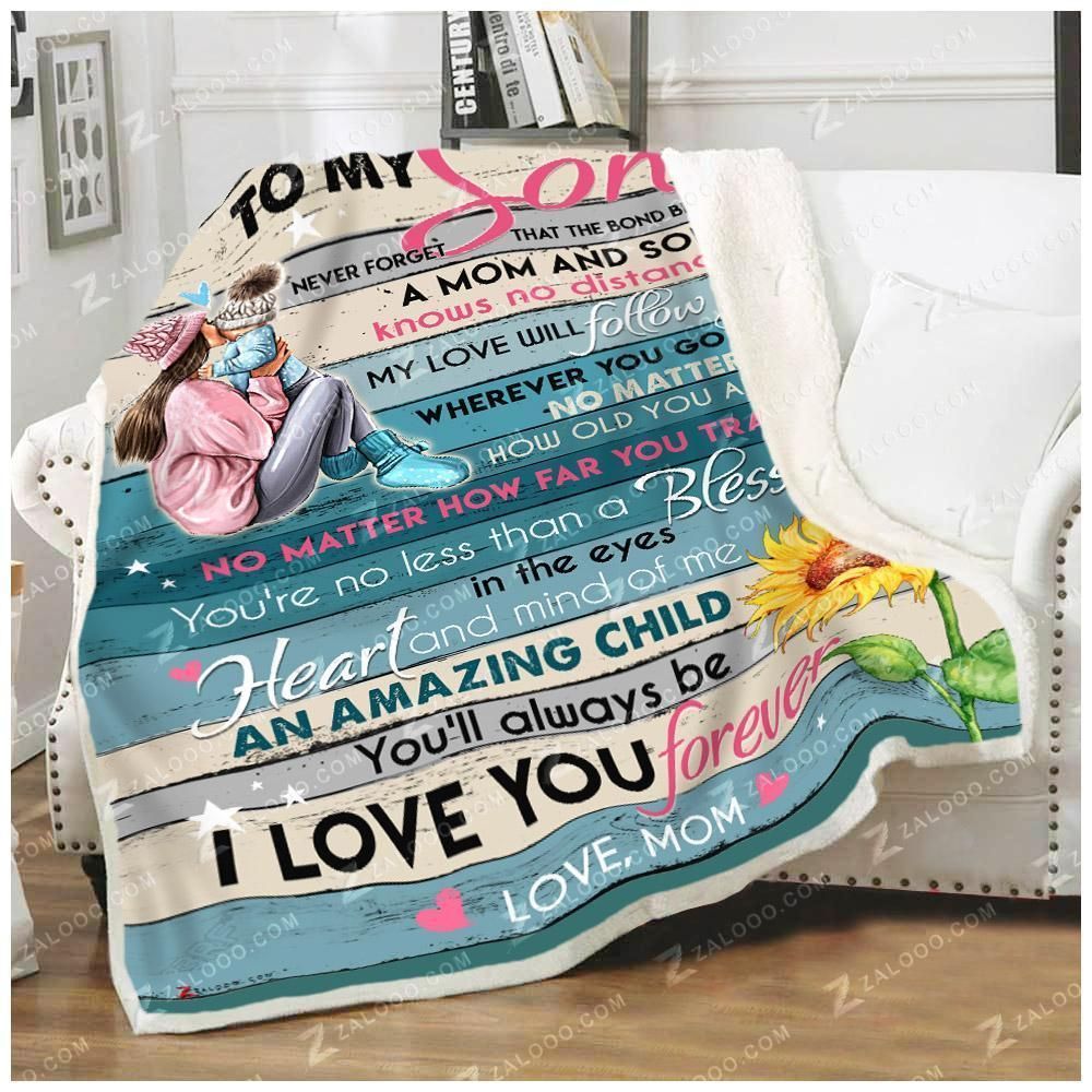 The Bond Between A Mom And Son Fleece Blanket