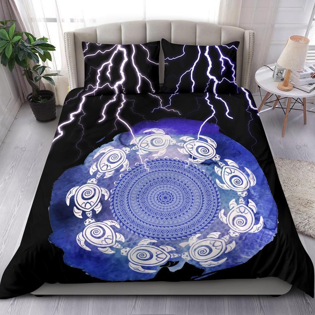 The Brave Turtle Thunder Black And Blue Bedding Set