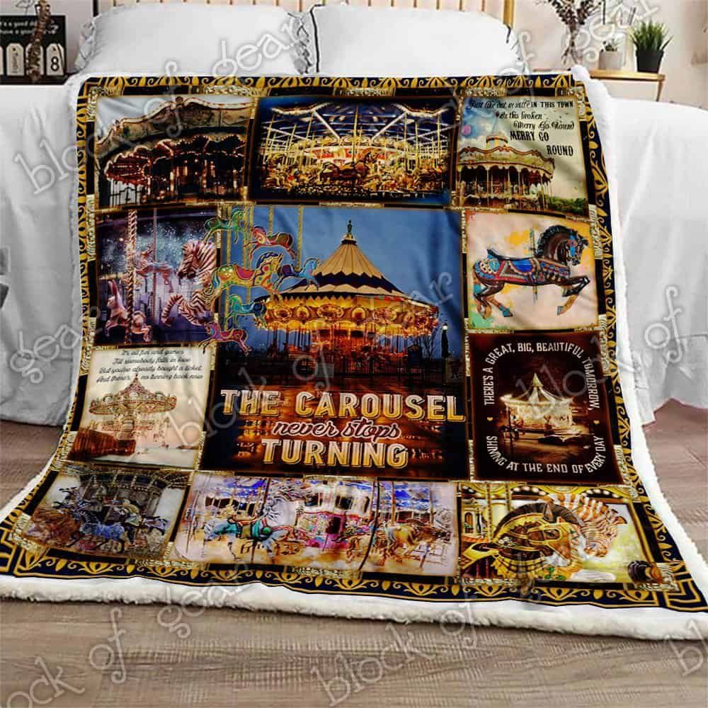 The Carousel Never Stops Turning Sherpa Fleece Blanket