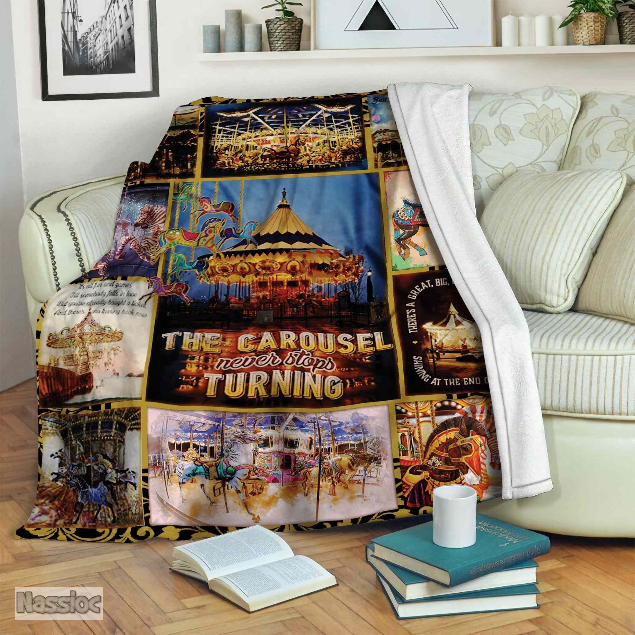 The Carousel Never Stops Turning Fleece Blanket
