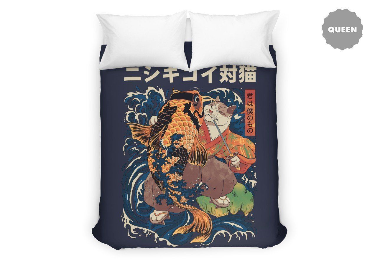 The Cat And The Koi Bedding Set