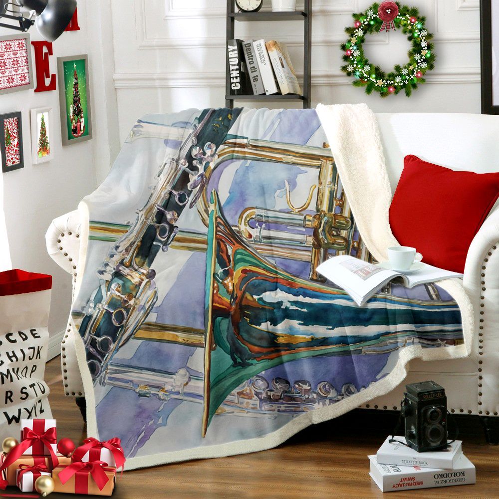 The Color Of Music Sherpa Fleece Blanket