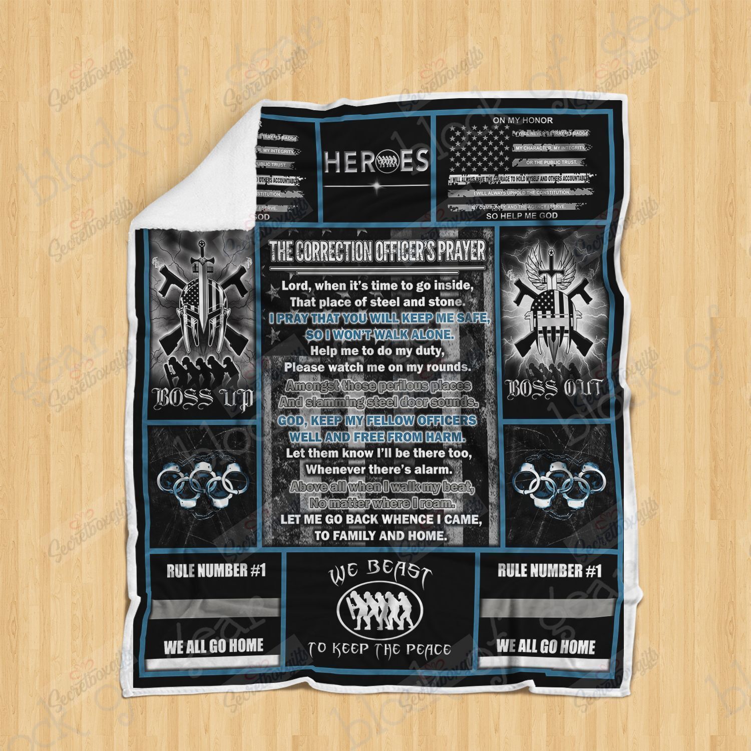 The Correction Officer’s Prayer Fleece Blanket