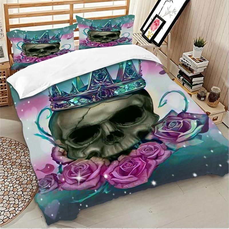 The Crowned Queen 3D Skull Bedding Set