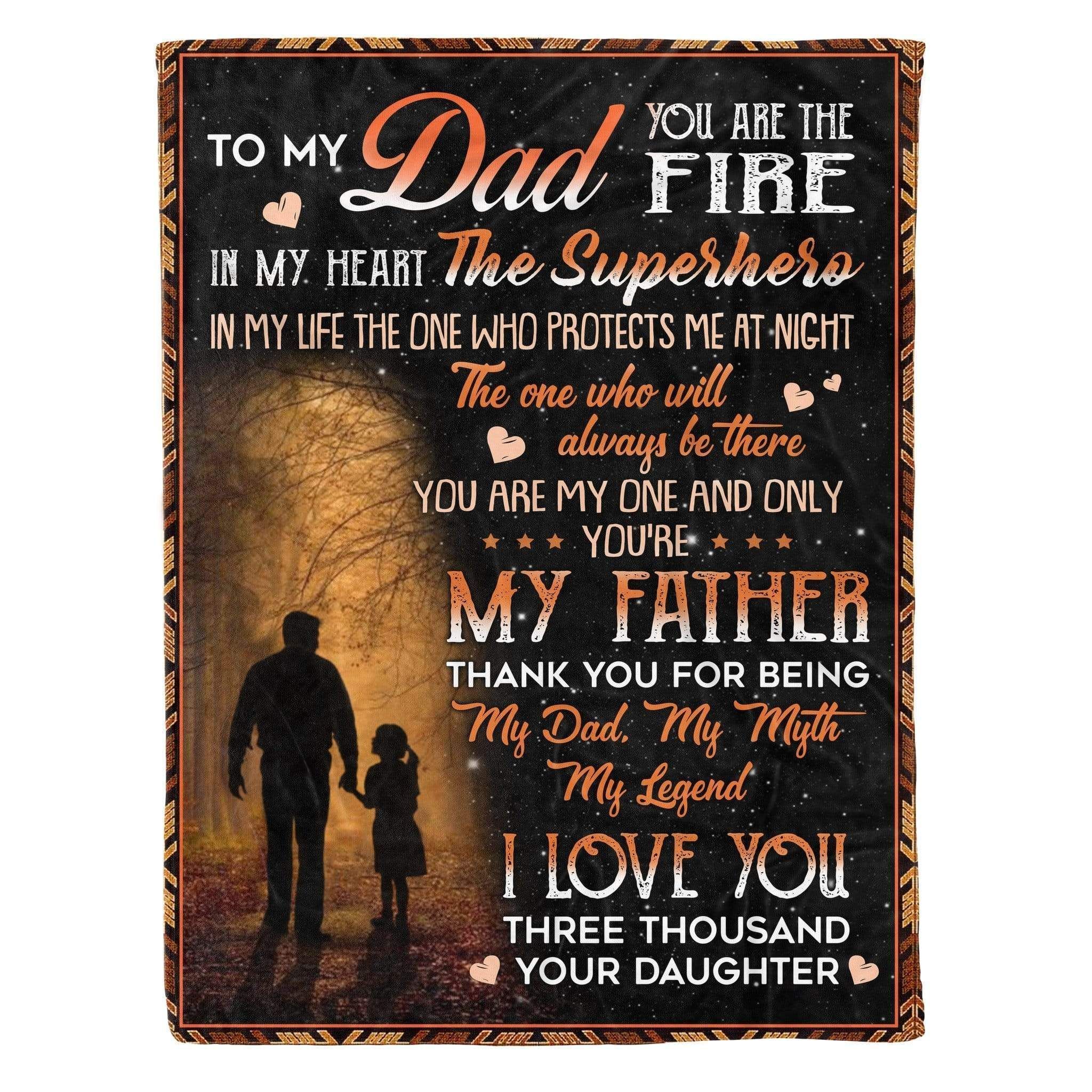 The Dad The Myth The Legend Fleece Blanket Gift For Dad