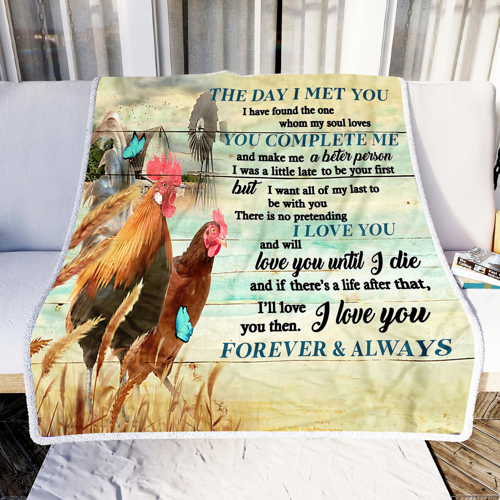 The Day I Met You Chicken Fleece Blanket