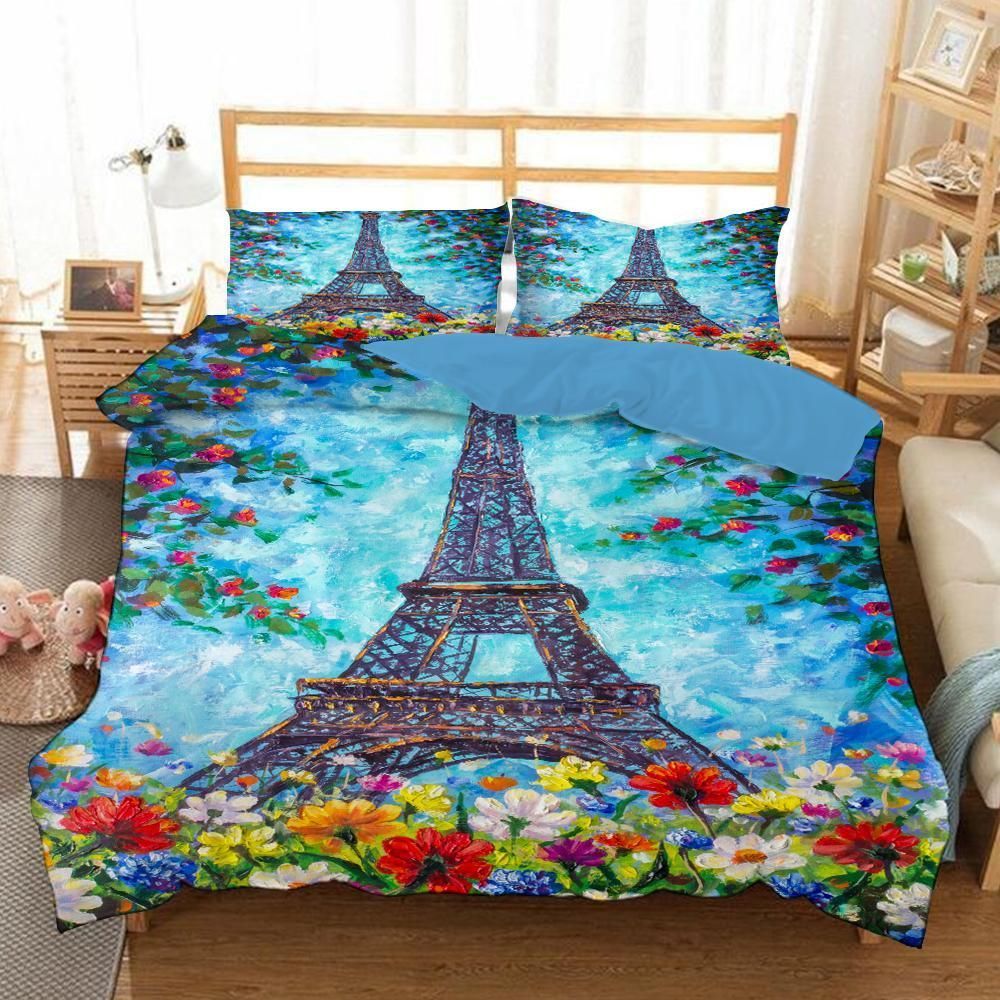 The Eiffel Tower Flower Garden Bedding Set
