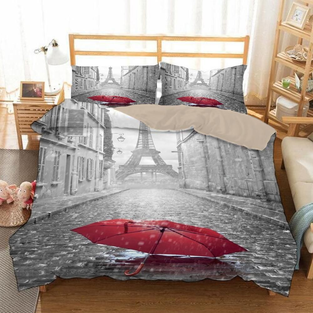 The Eiffel Tower Rainy Day Umbrella Bedding Set