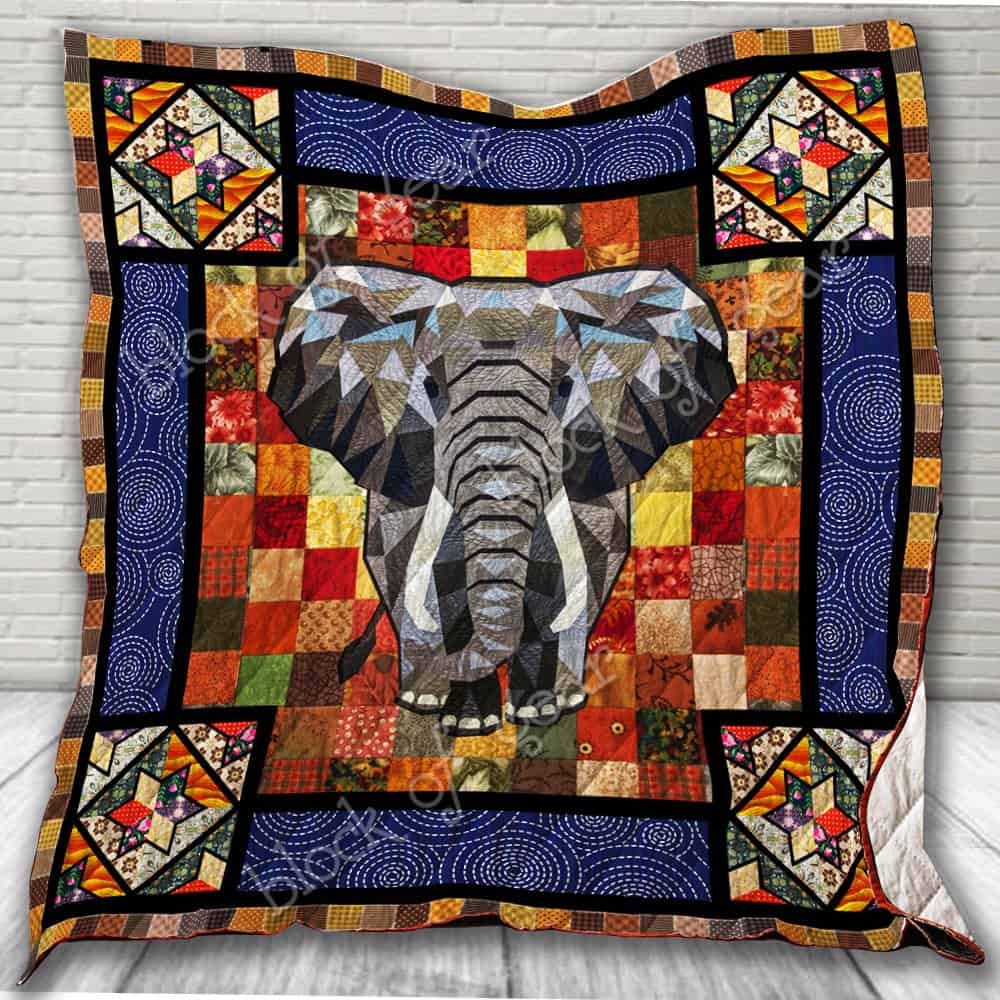 The Elephant Abstractions CL19100856MDQ Quilt Blanket