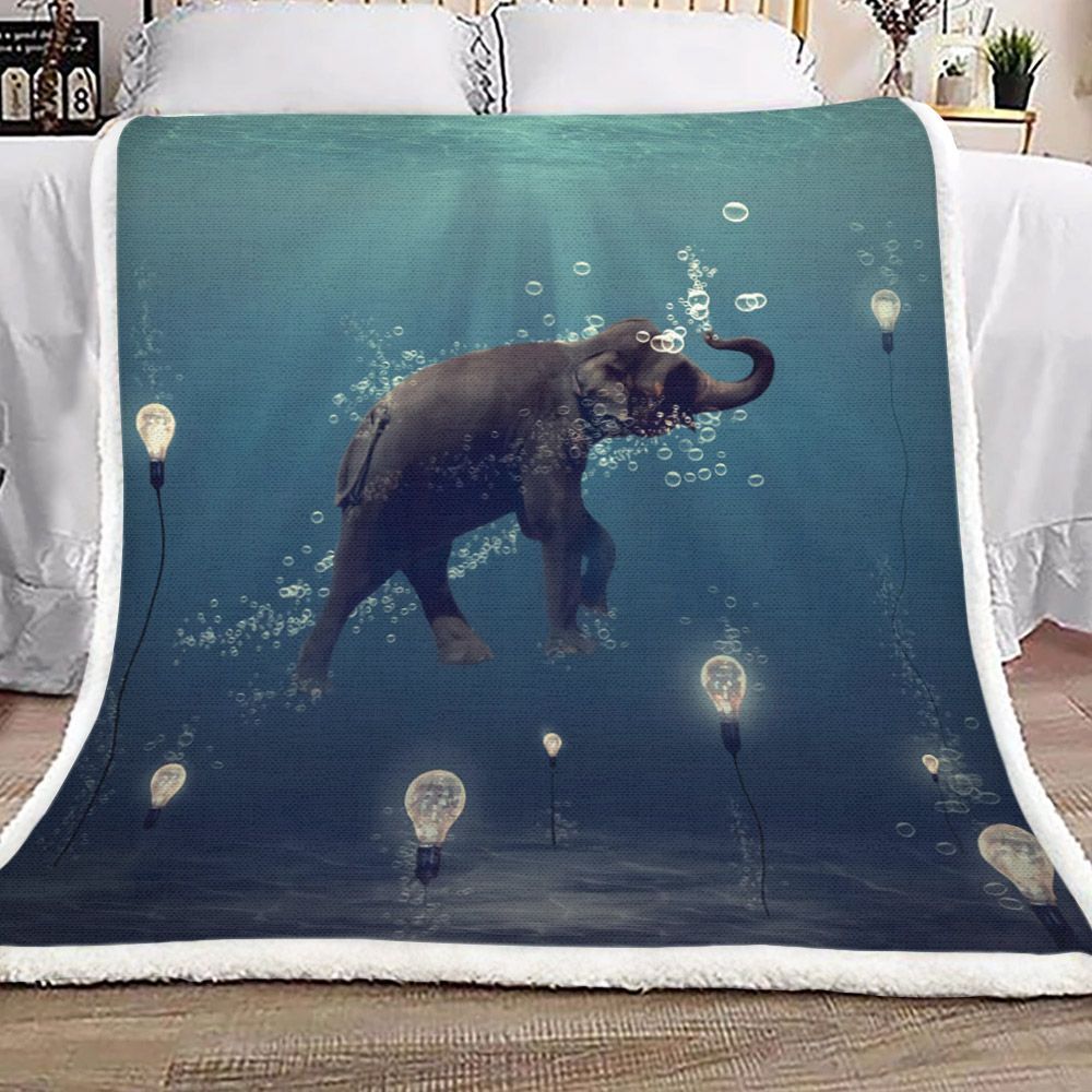 The Elephant Dreamer Sherpa Fleece Blanket