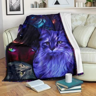 The Fancy Cat Sherpa Fleece Blanket
