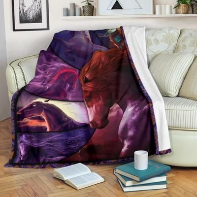 The Fancy Horse Sherpa Fleece Blanket