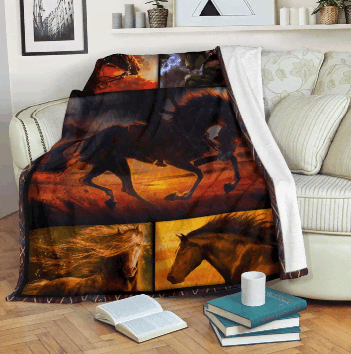 The Fancy Horse Sherpa Fleece Blanket