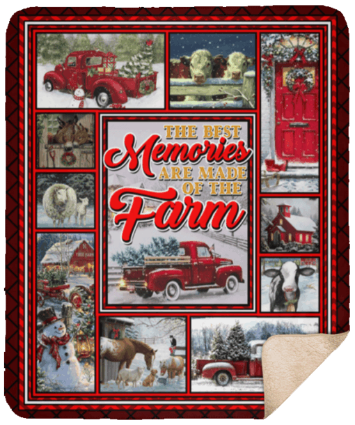 The Farm Christmas Sherpa Fleece Blanket